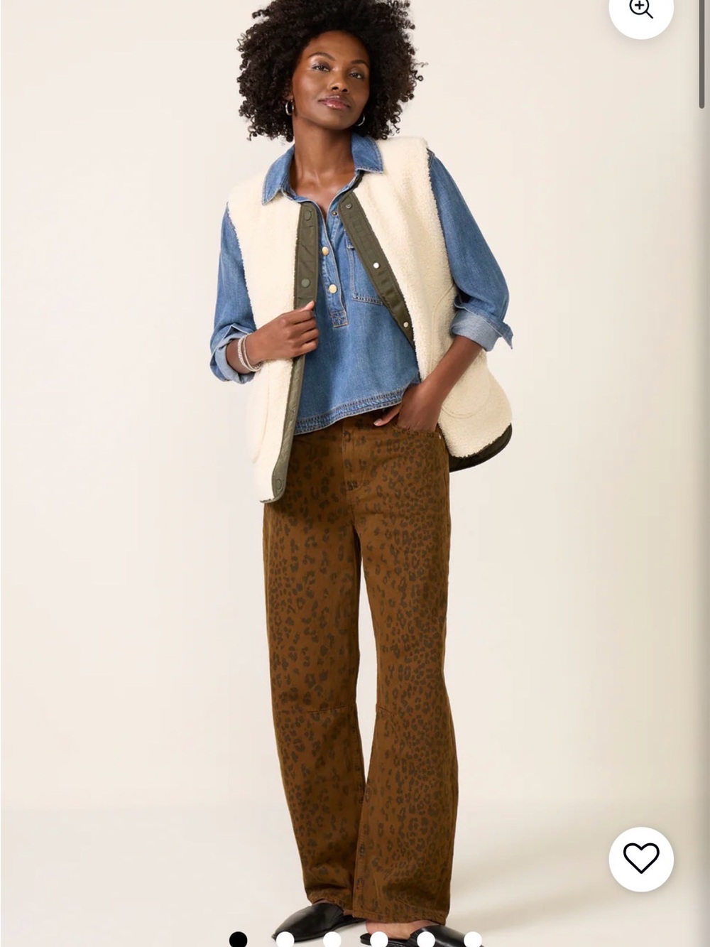 Varley Cream Sherpa and Olive Reversible Vest